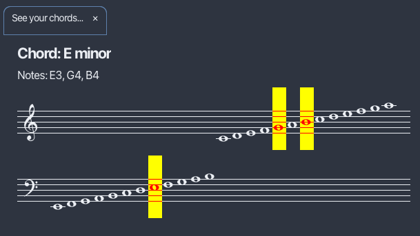 Chords on Staff
